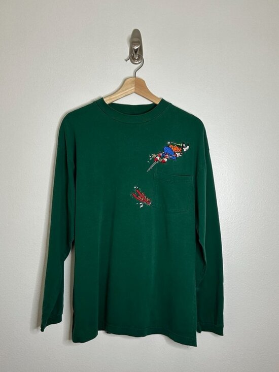 Disney Tops - Vintage 90s Disney Goofy Embroidered Green Long Sleeve Shirt Size: L